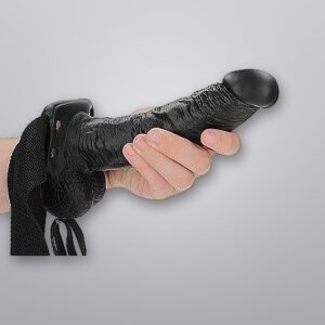 סטרפ-און עם ביצים - ללא רטט - 7 אינץ'